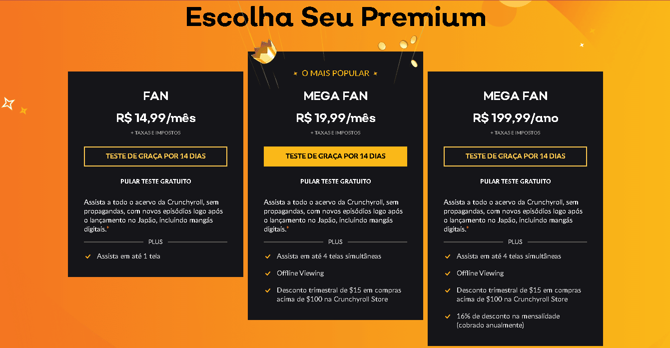 Crunchyroll reduz preços das assinaturas no Brasil; plano básico