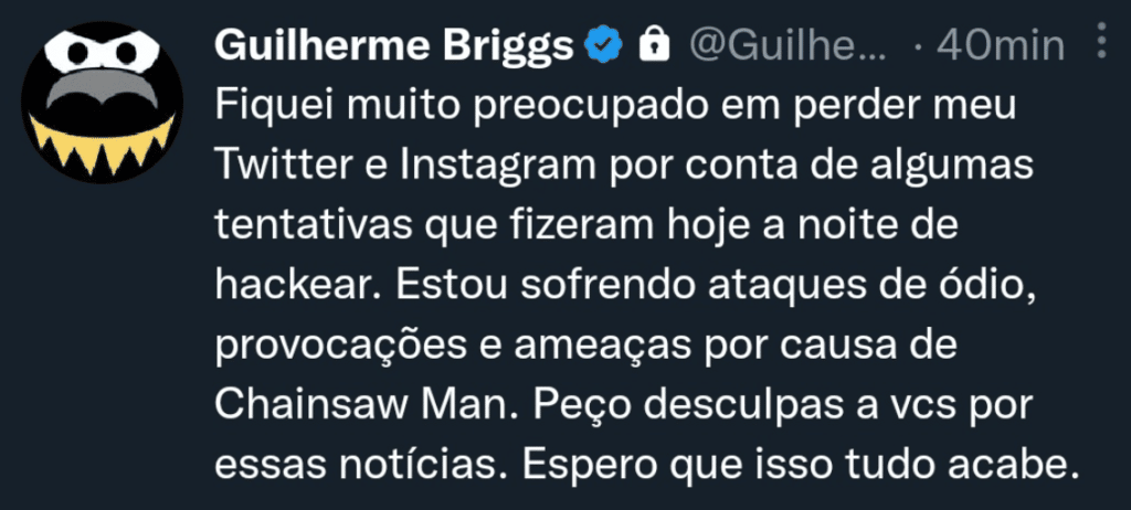 Mensagem Guilherme Briggs