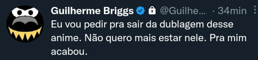 Guilherme Briggs em seu Twitter