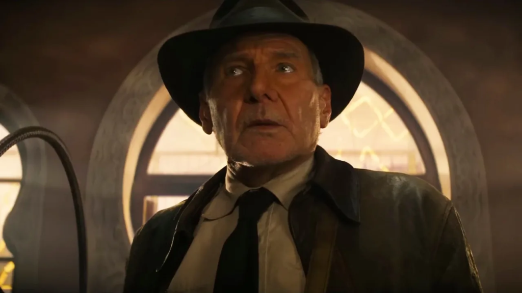 Harrison Ford em cena de Indiana Jones e a Relíquia do Destino