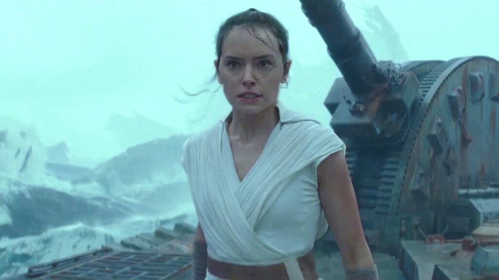 Daisy Ridley em cena de Star Wars: Episódio IX – A Ascensão Skywalker (2019).