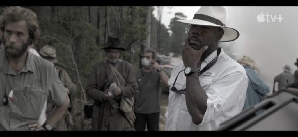 Diretor Antoine Fuqua nas gravações para o filme Emancipação