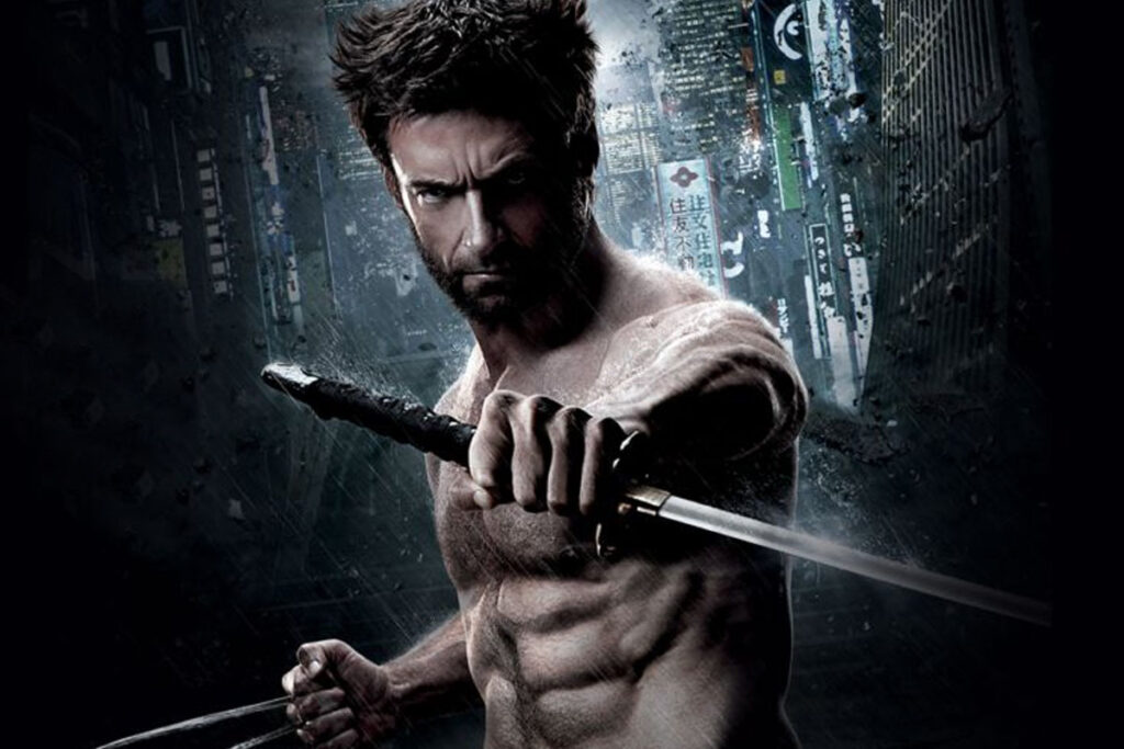 Ator Hugh Jackman interpretando o herói Wolverine 