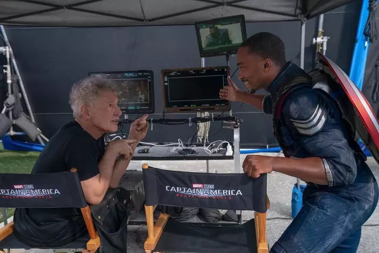 Harrison Ford no set de Capitão América