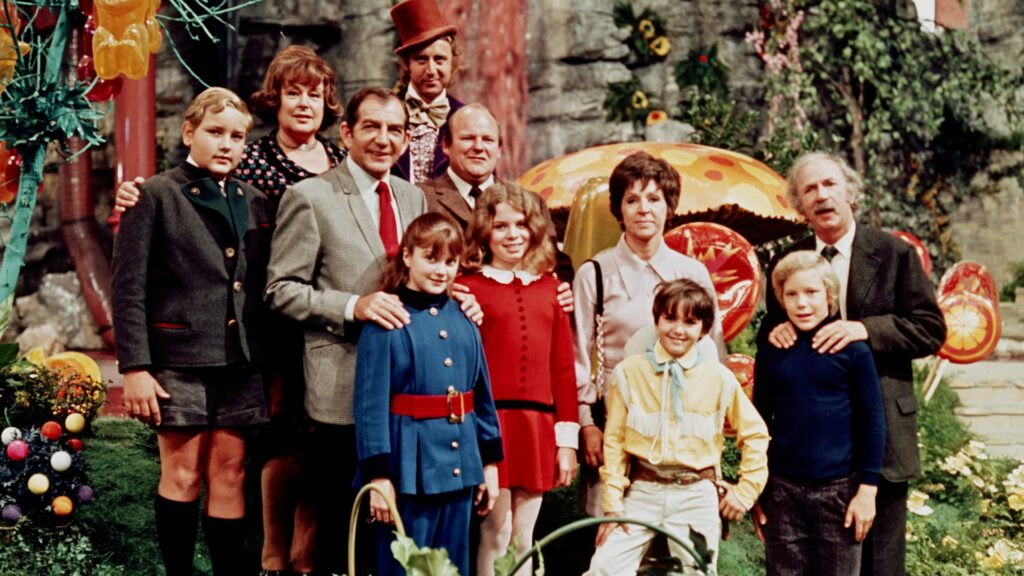 O elenco de A Fantástica Fábrica de Chocolate (1971).