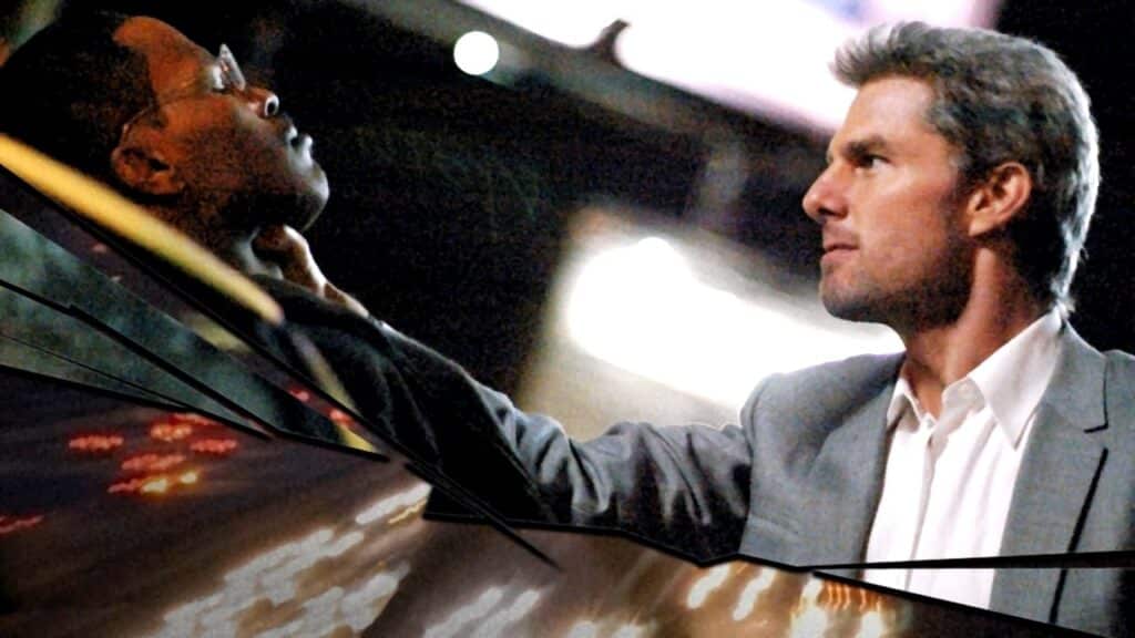Tom Cruise e Jamie Foxx em cena de Colateral (2004).