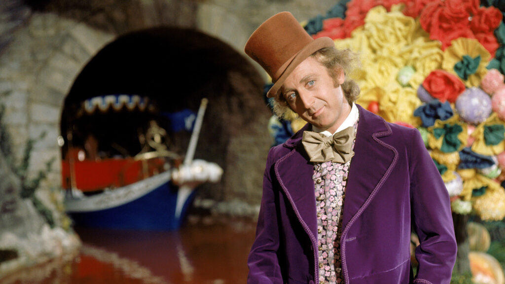 Gene Wilder como Willy Wonka em A Fantástica Fábrica de Chocolate (1971).