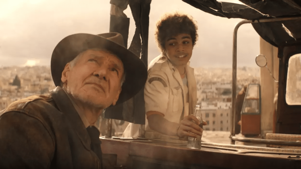 Cena de Indiana Jones e a Relíquia do Destino. Cortesia Walt Disney Pictures.