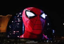 Imagem onde mostra o Spider Man na Vegas Sphere