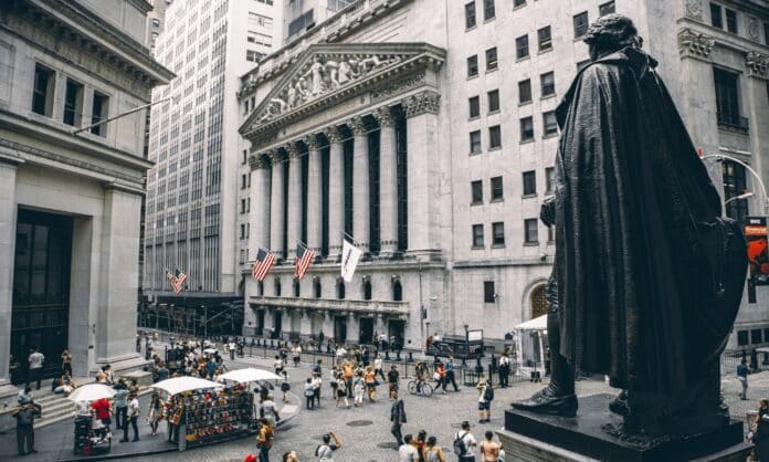 Edifício de troca conservada em estoque de Wall street NYSE