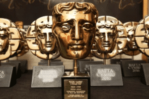 Estatuetas do BAFTA. Crédito: Mei Lewis/BAFTA/REX/Shutterstock