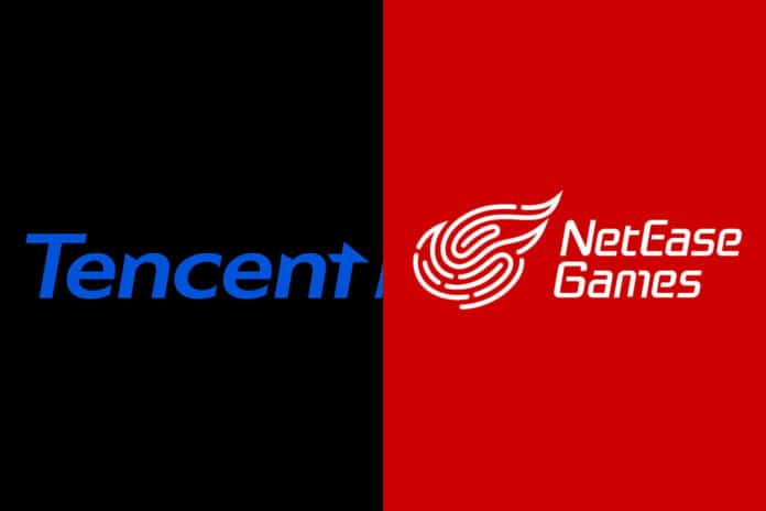 Logo das empresas Tencent e NetEase
