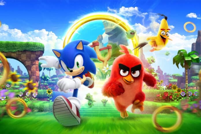 Imagem do crossover entre Sonic e Angry Birds