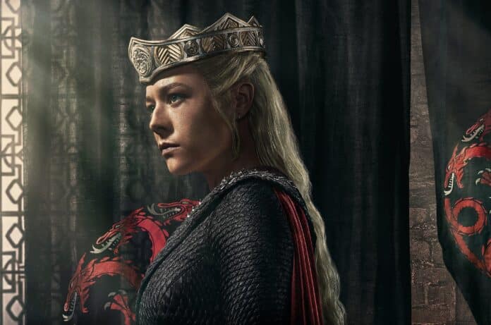 Emma D'Arcy como Rhaenyra Targaryen em a Casa do Dragão