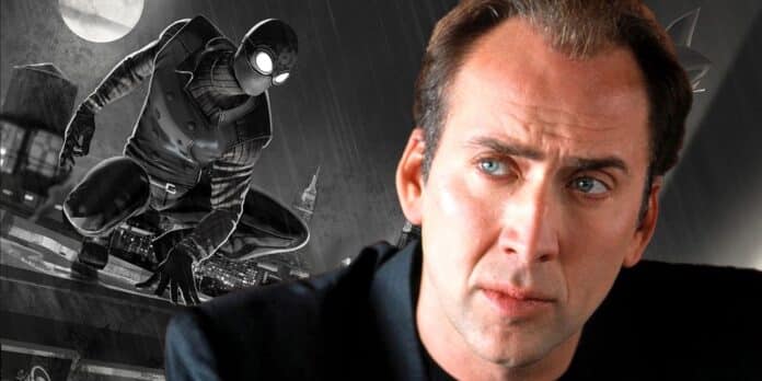 Nicolas Cage em Homem-Aranha Noir
