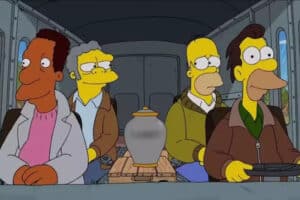 Imagem da morte de personagem em Os Simpsons