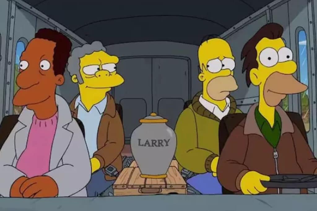Imagem da morte de personagem em Os Simpsons