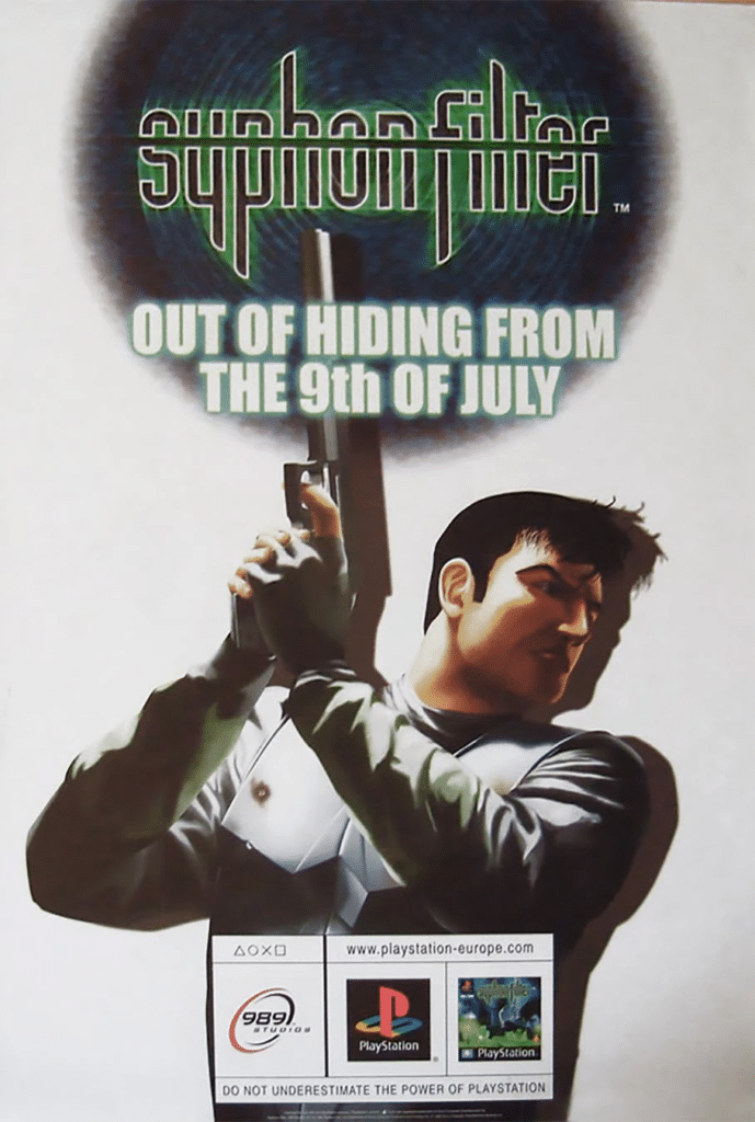 Poster de Lançamento de Syphon Filter - Imagem Sony Bend Studio 1999