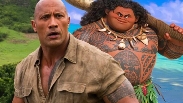 Dwayne Johnson como Maui em Moana 2