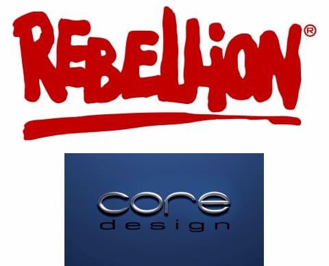 Logo da Core Design em 2006 sob a posse da Rebellion