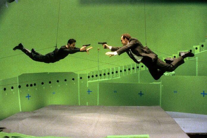 Efeito Chroma Key - Cena dos Bastidores do Filme Matrix (1999)