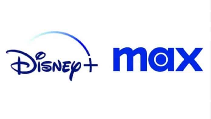 Montagem com as logos da Disney+ e da Max.