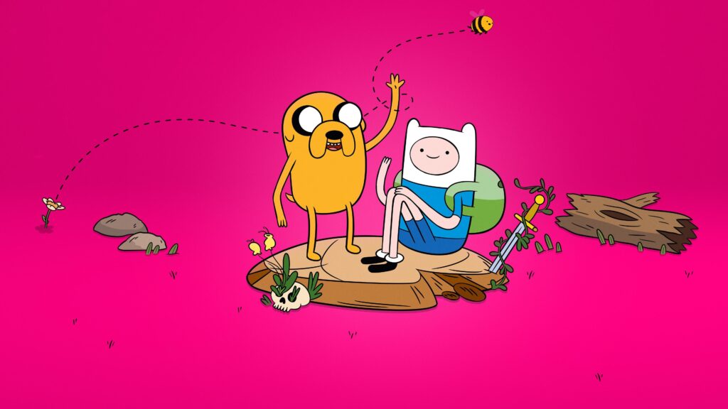 Finn e seu cão (e melhor amigo) Jake, personagens principais de A Hora da Aventura (2010-2018). Distribuição: Cartoon Network.