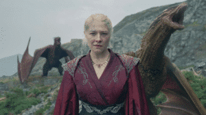 Emma D'Arcy como Rhaenyra Targaryen em A Casa do Dragão