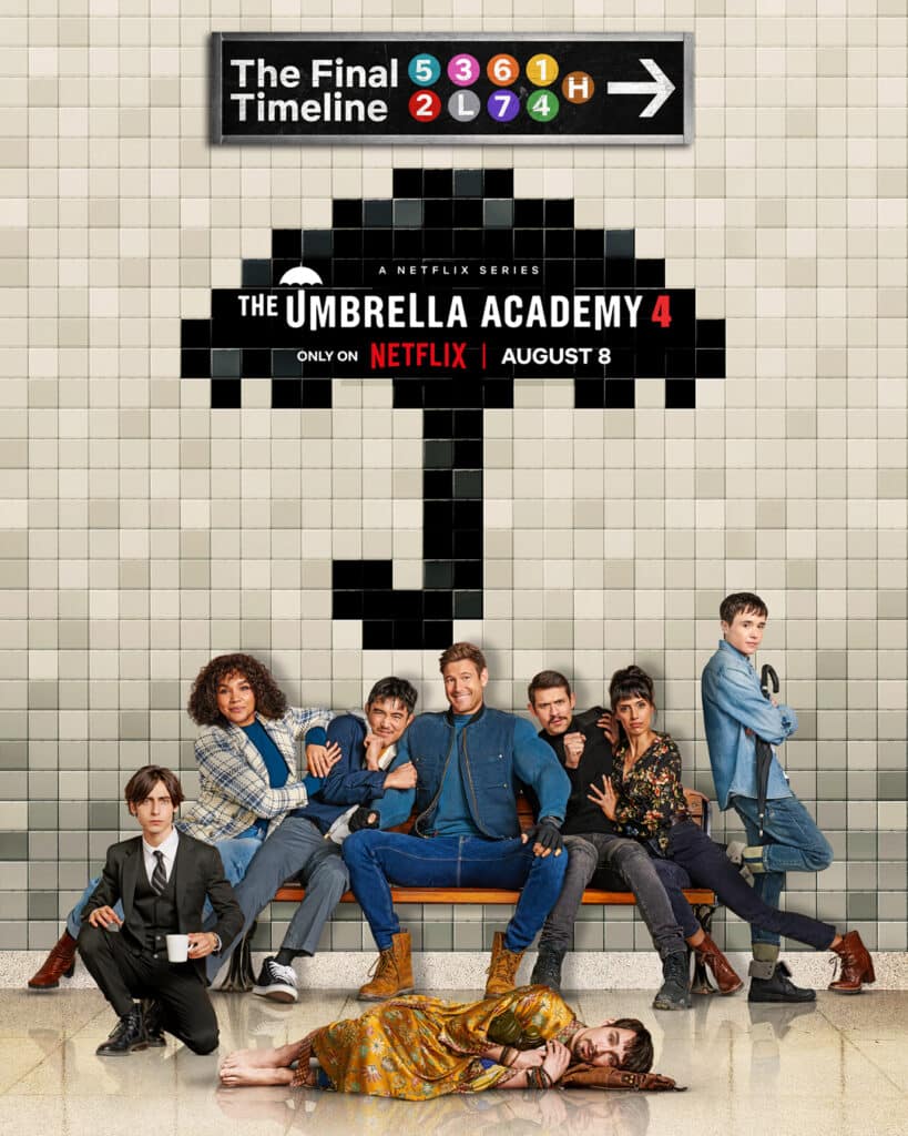 Pôster da última temporada de The Umbrella Academy