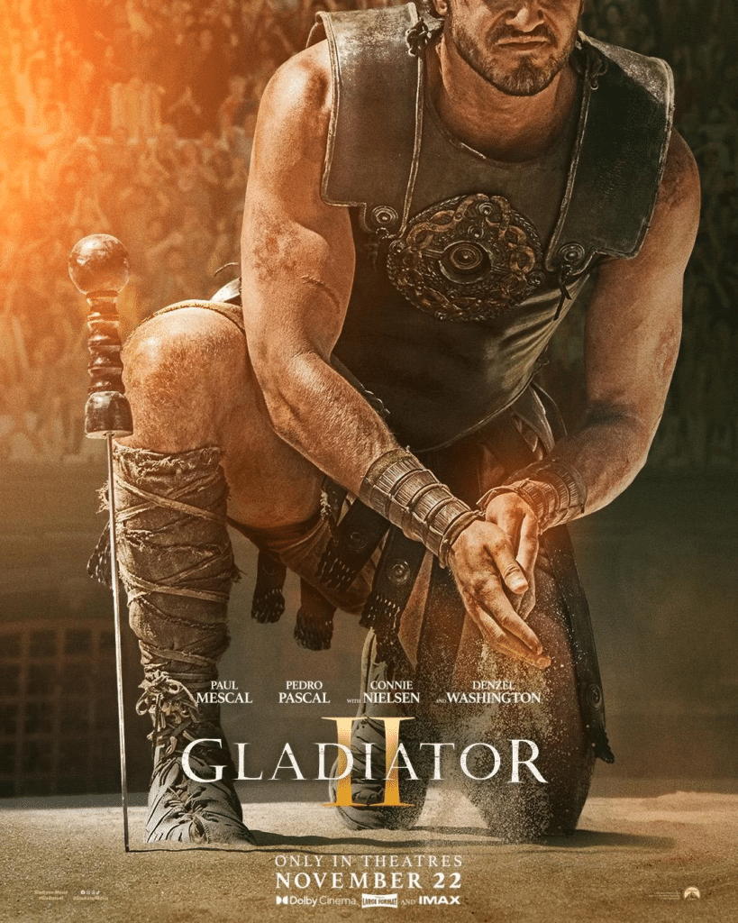 Primeiro pôster de Gladiador II. Distribuição: Paramount Pictures.