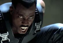 Wesley Snipes em cena de Blade (1998). Distribuição: New Line Cinema.