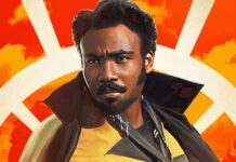 Donald Glover como Lando Calrissian em Han Solo: Uma História de Star Wars