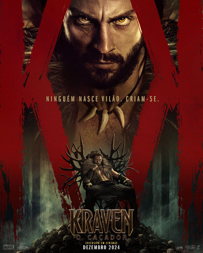 Aaron Taylor-Johnson em pôster nacional de Kraven: O Caçador