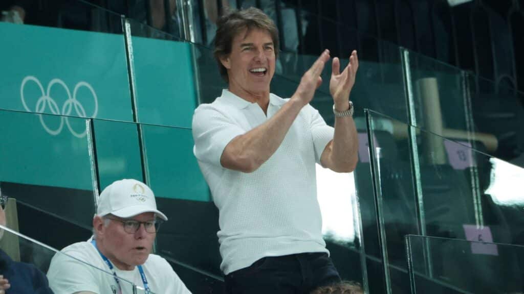 Tom Cruise nos Jogos Olímpicos 2024. Créditos: Getty Images.