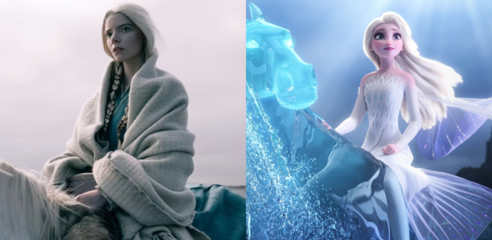 Anya Taylor-Joy em O Homem do Norte e Elsa de Frozen 2