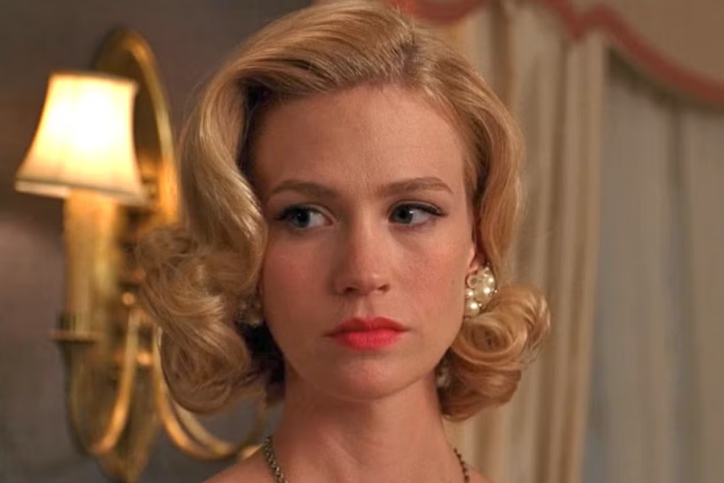 Imagem de Betty Draper, personagem de Mad Men, vista como fria e distante, o que gerou críticas.