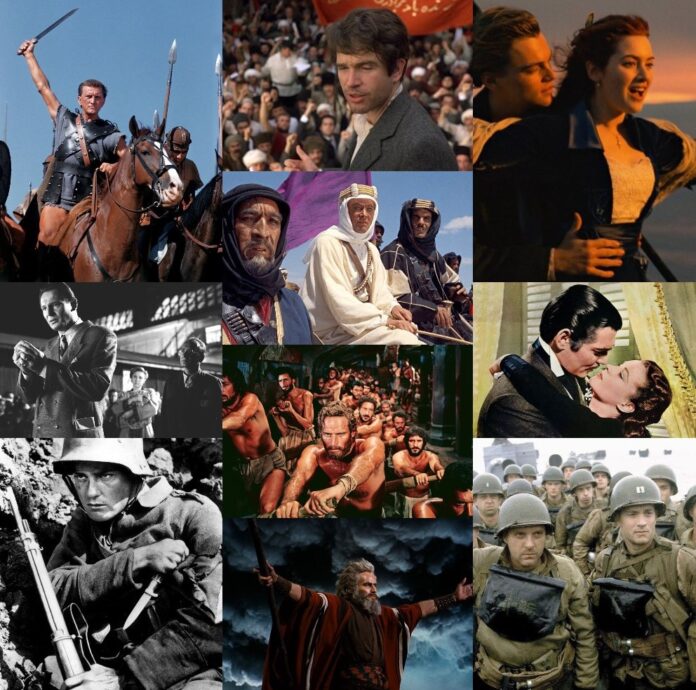 Montagem com os 10 melhores épicos segundo o American Film Institute