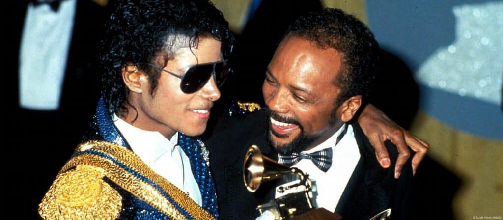 Quincy Jones com Michael Jackson nos anos 1980. Créditos: ZUMA Press/IMAGO.