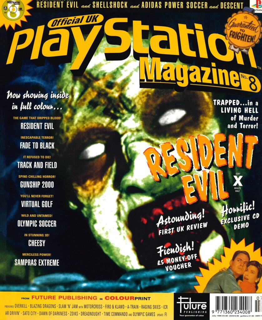 Resident Evil foi capa da Revista Playstation - Julho de 1996