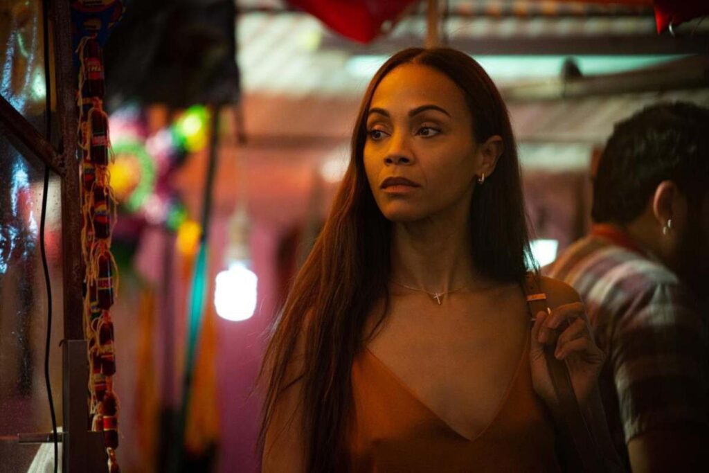 Zoe Saldaña em cena de Emilia Pérez. Distribuição: Netflix