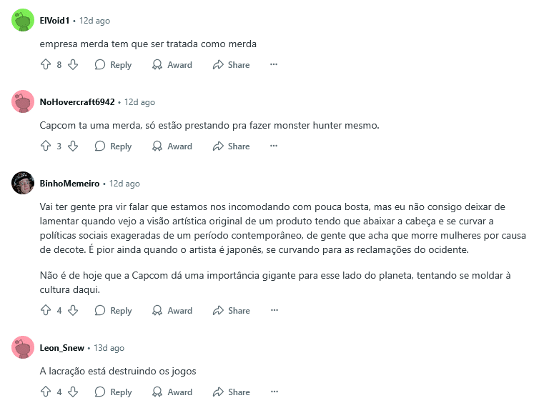 Fãs enfurecidos no Reddit