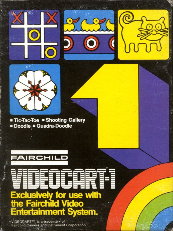 Tic-Tac-Toe, Shooting Gallery, Doodle, Quadra-Doodle (1976)  - Fairchild Channel F