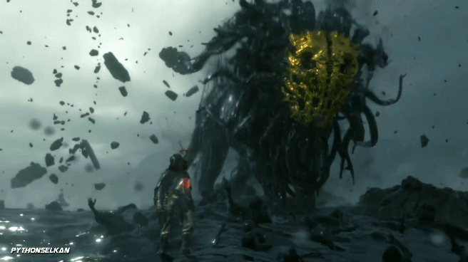 Death stranding - Higgs invocando uma BT gigante.