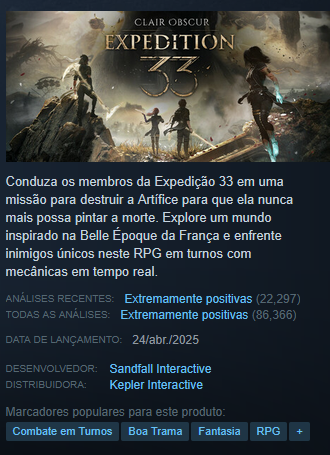 Clair Obscur: Expedition 33 na Steam