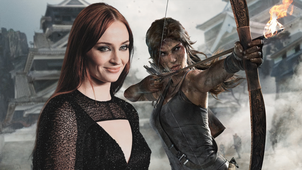 Sophie Turner no papel de Lara Croft