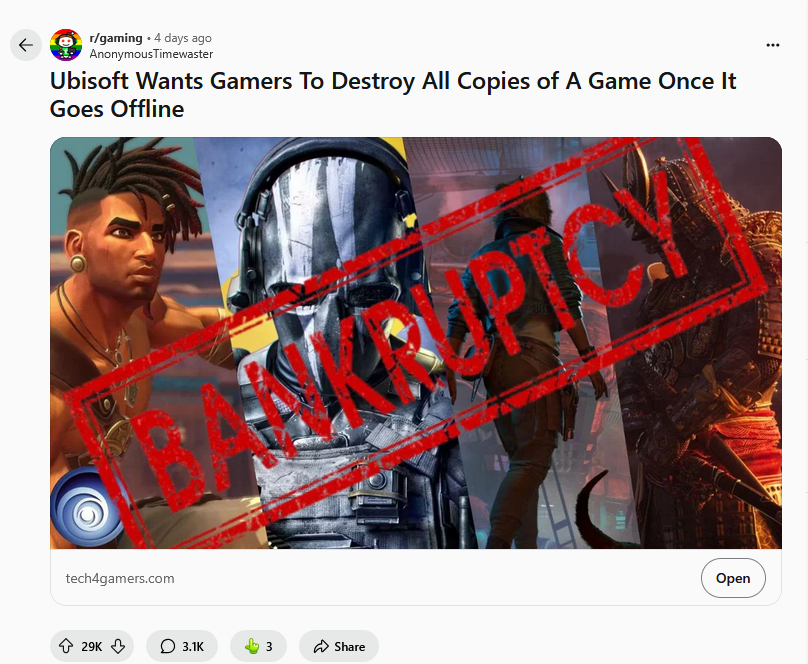 Ubisoft no Reddit