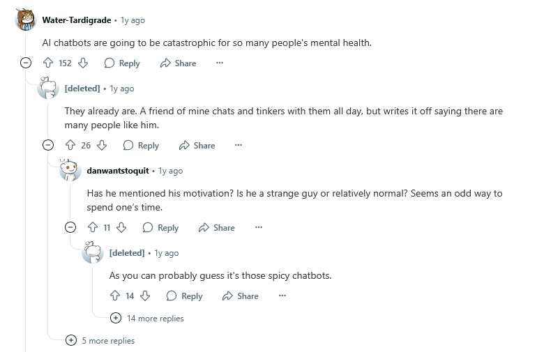 Discussões sobre popularização de chatbots e saúde mental