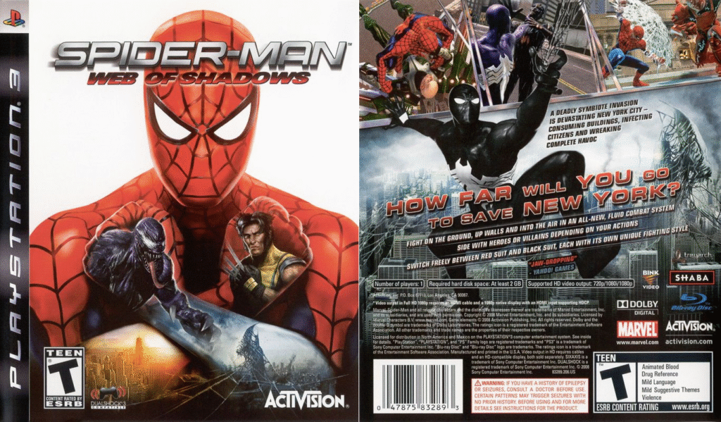 Spider-Man - Web of Shadows (2008) - Top 10 melhores jogos do Homem-Aranha