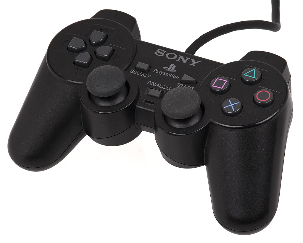 Controle DualShock 2 - Imagem Evan-Amos - Wikipédia