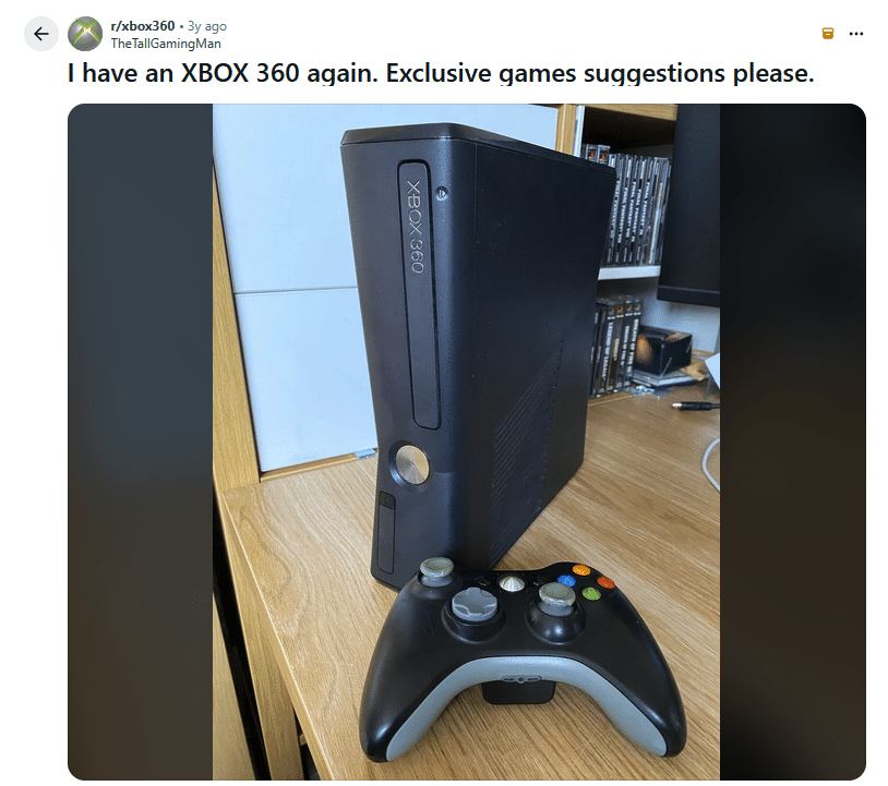 Retrogaming - No reddit usuário declara ter voltado ao Xbox 360